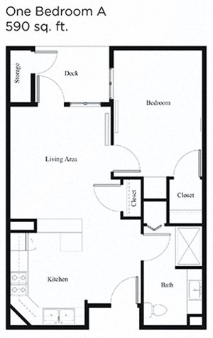 One bedroom One bathroom Floor Plan at Cogir of Vancouver, Vancouver, WA, 98682